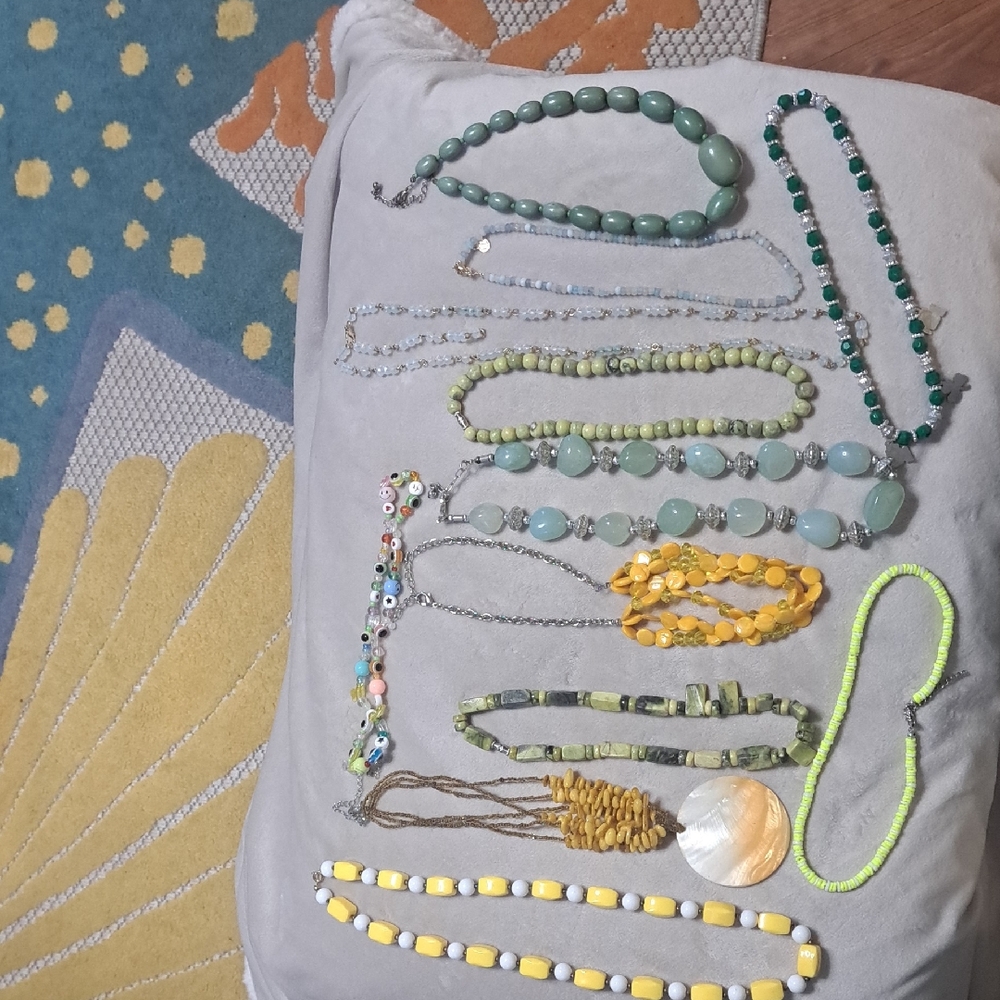 Colorful Beaded Necklace Set X 12